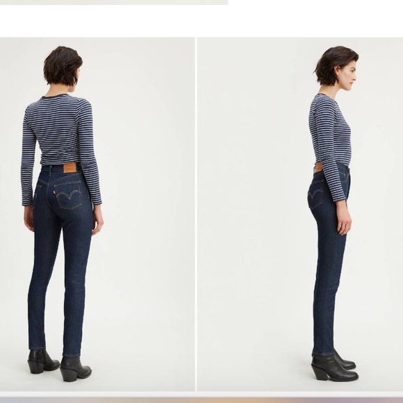 Levi's 501S Premium Button Fly High Waist Skinny Blue Jean in DARK HORIZONS 25w - Picture 3 of 14